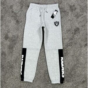 NEW NFL Team Apparel Raiders‎ Las Vegas Sweatpants Gray & Black Youth 18-20